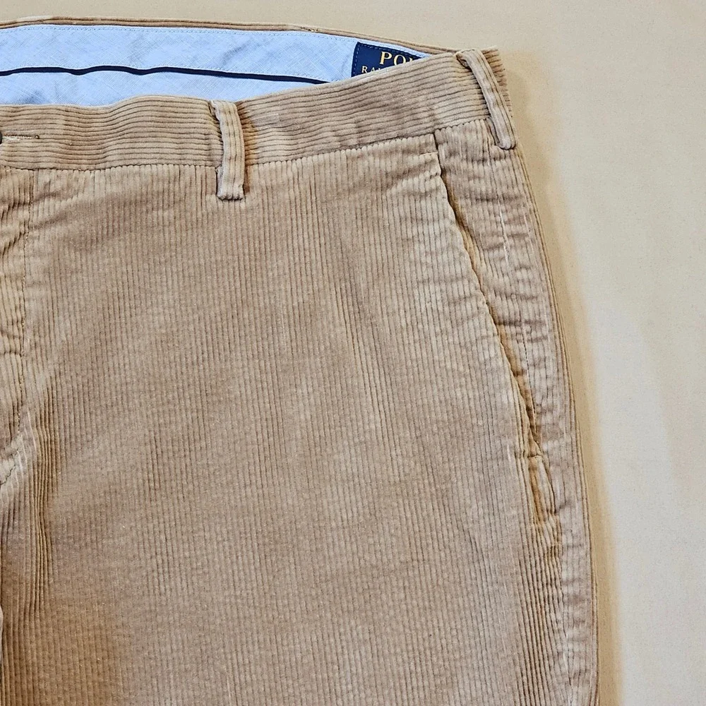 Polo Ralph Lauren Mens Classic Fit Corduroy Pants Tan Stretch 40x32 RN41381